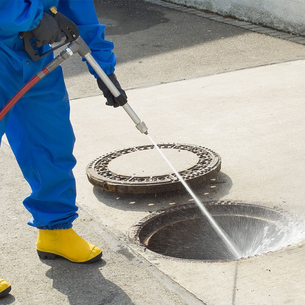 Kanalreinigung mit Druckwasser